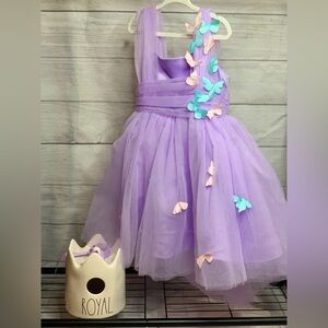 Purple Butterfly Kids Formal Dress